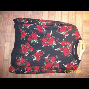 Rose Print Sweater